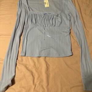 Aeropostale Light Blue Long Sleeve Blouse